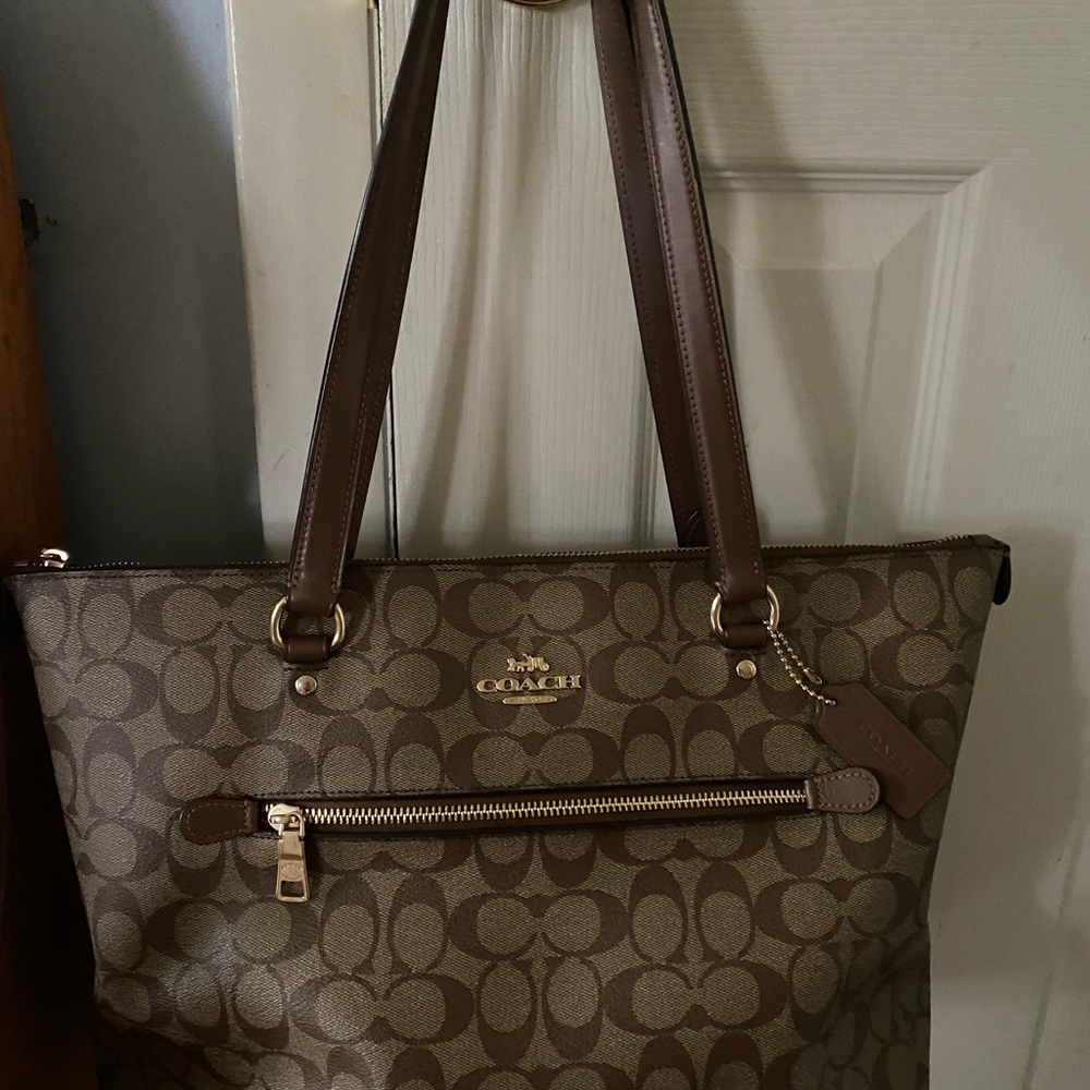 Coach Brown Signature Tote Bag